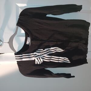 Black Cardigan with Striped Bow